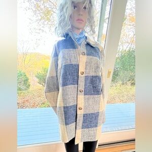 J. McLaughlin Tweed Jacket with Blue Lining